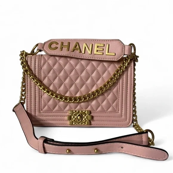 Chanel Small Gold Enchained Quilted Boy Flap Bag in Pink - Picture 3 of 15